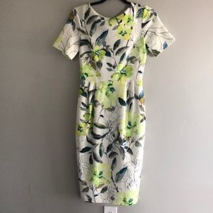 Floral ASOS wiggle dress with “v” back